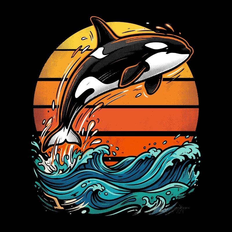 Orca at sunset