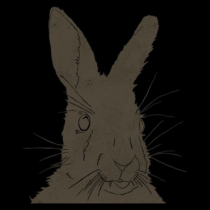 Hase Silhouette Erdfarben