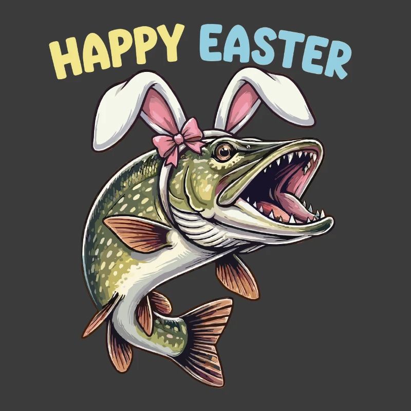 Easter fish pike with rabbit ears