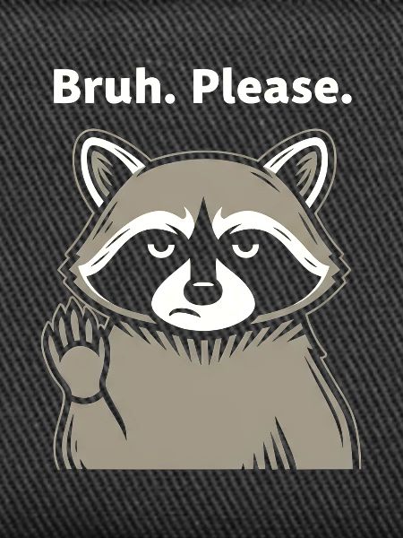 Bruh Please Raccoon Meme