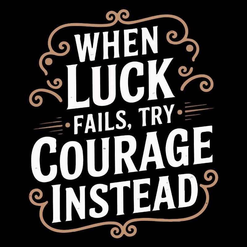 Citation du courage plutôt que de la chance Citation Typographie Tee