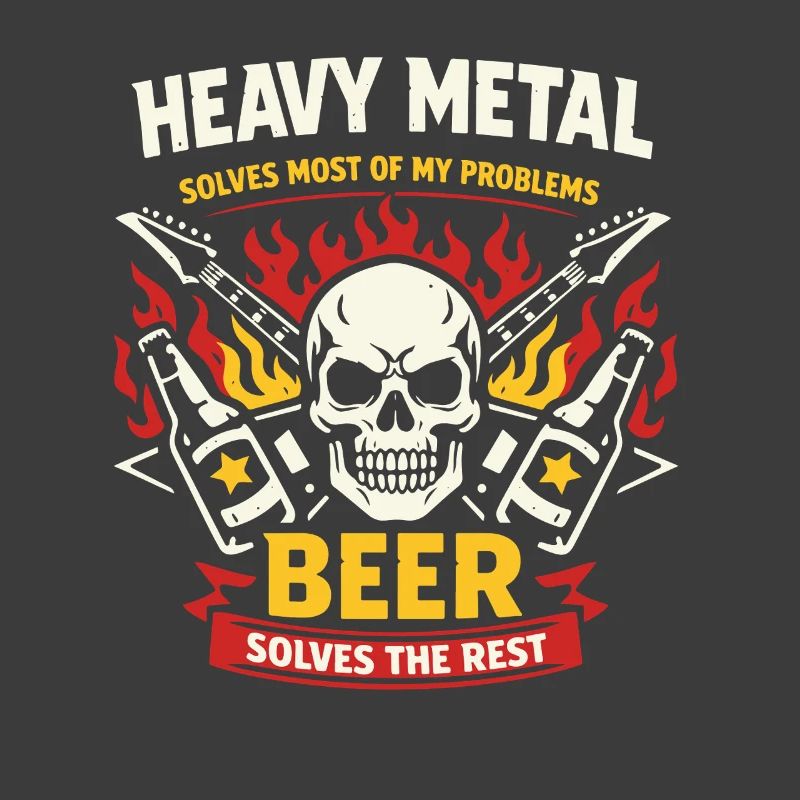Heavy Metal solves my problems - Bier Spruch