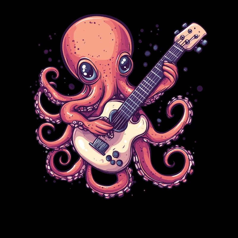 Octopus with guitar