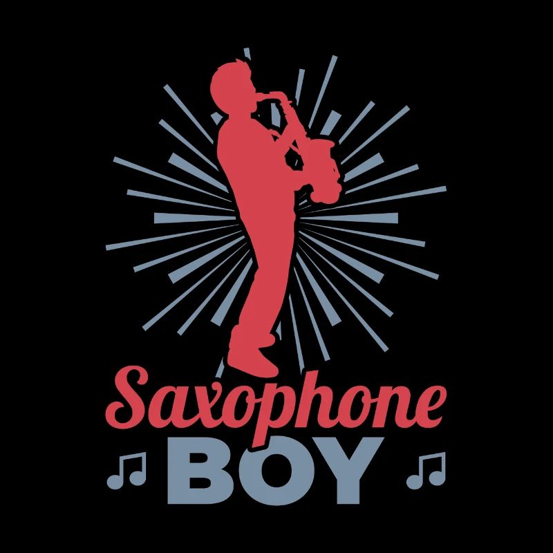 Junge der Saxophon spielt