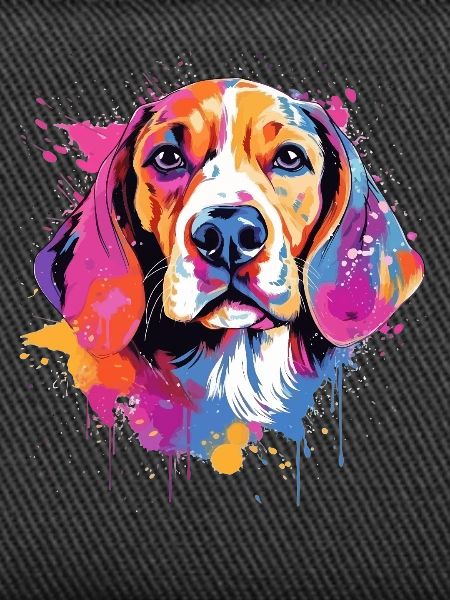 Farbenfrohe Splash-Art-Beagle-Hund