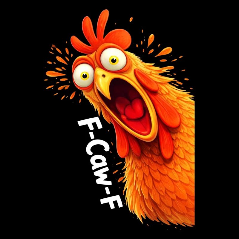 F-Caw-F Chicken Rooster Funny Meme Graphic