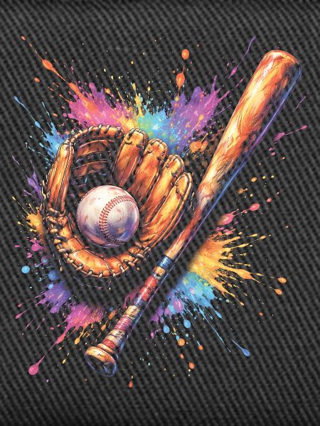 Ball- und Schlägerhandschuh-Splash-Art