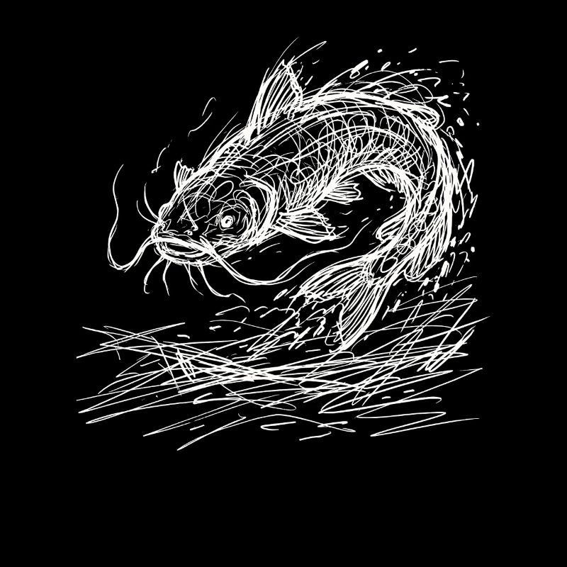 Catfish Fish Design – Angler Sketch Art