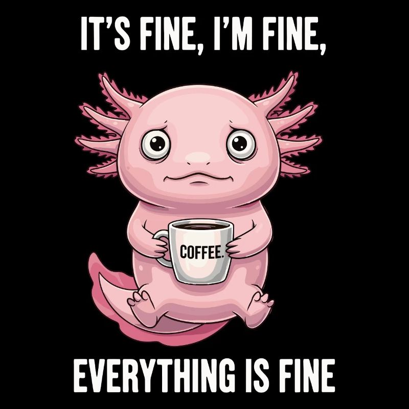 Its Fine Im Fine Kaffee Axolotl Humor