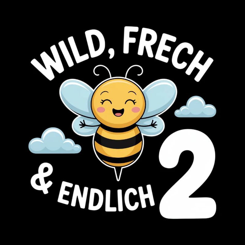 Bienchen Endlich 2 Jahre Mädchen Geburtstagsmotiv