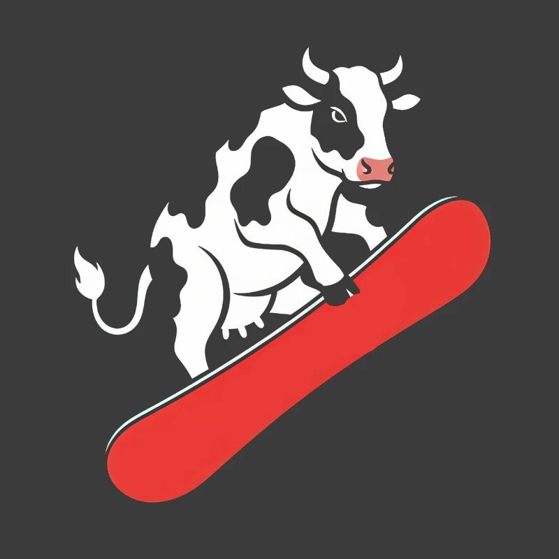 Vache sur skateboard