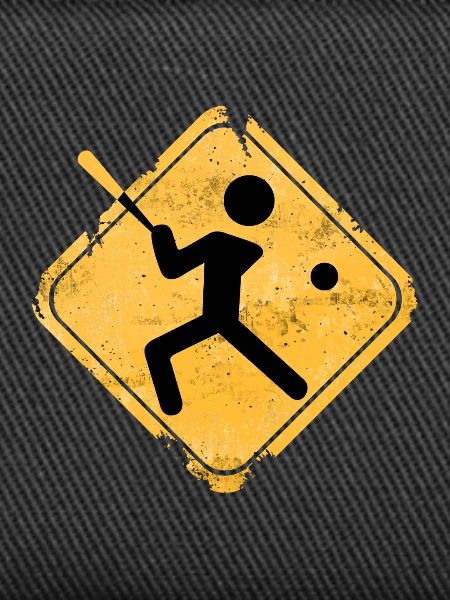 Baseball silhouette with bat
