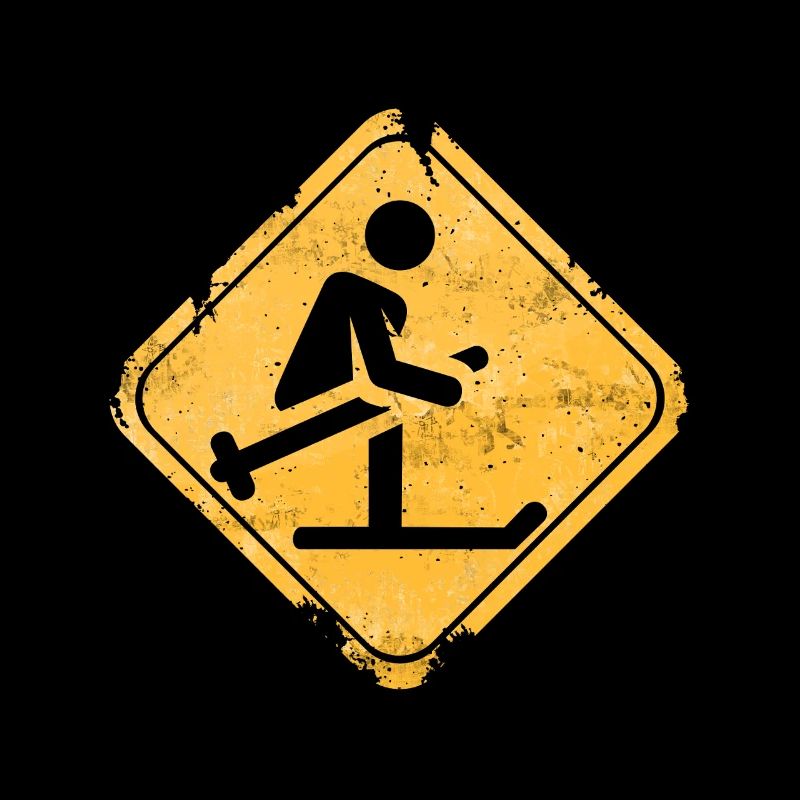 Warning signs snowboard silhouette
