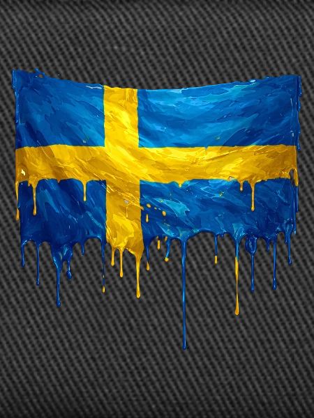 Sweden Flag Drop Art
