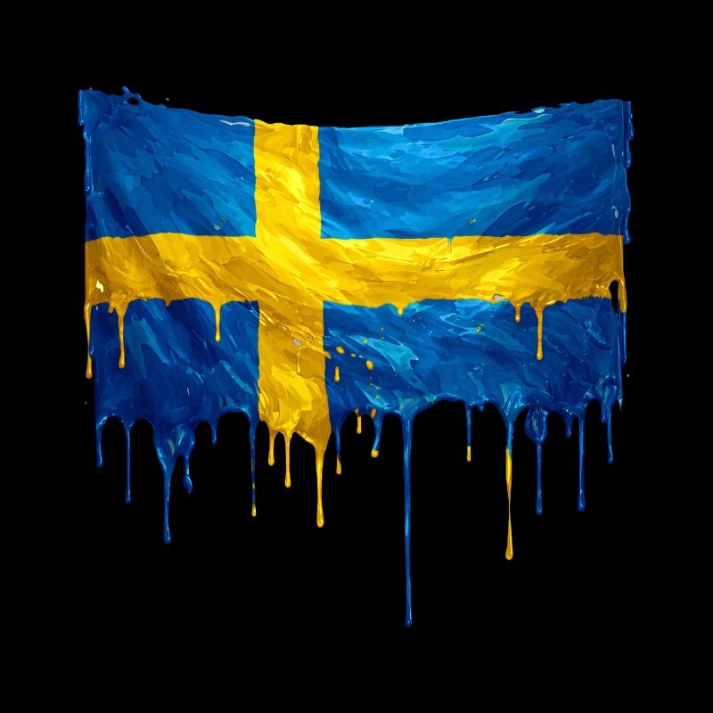 Sweden Flag Drop Art