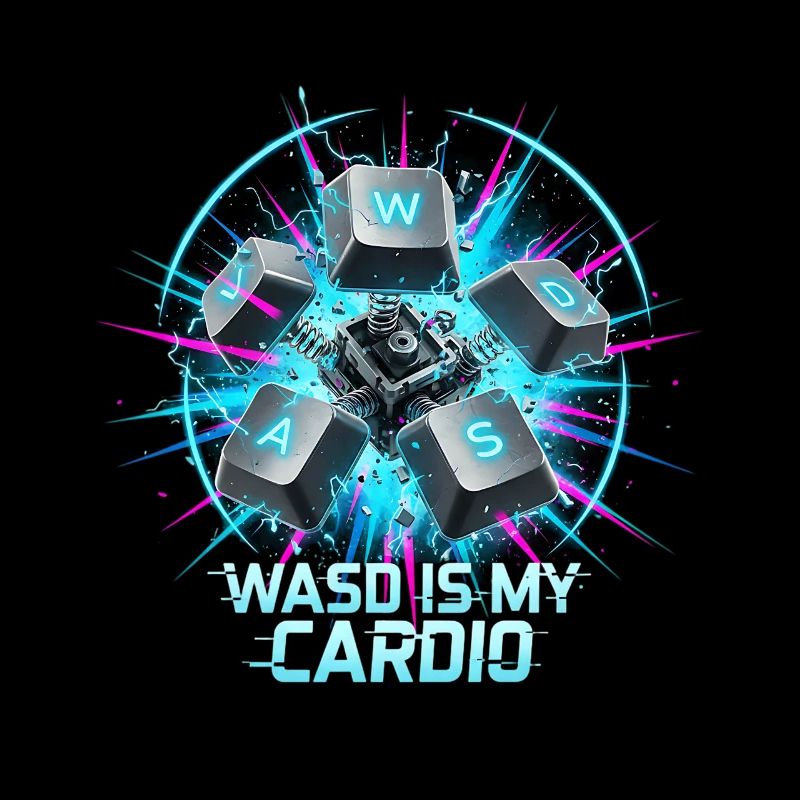 Clavier de jeu drôle WASD Mon Cardio Gamer