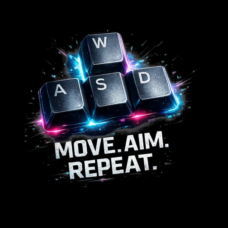 Clavier de jeu drôle WASD Mon Cardio Gamer