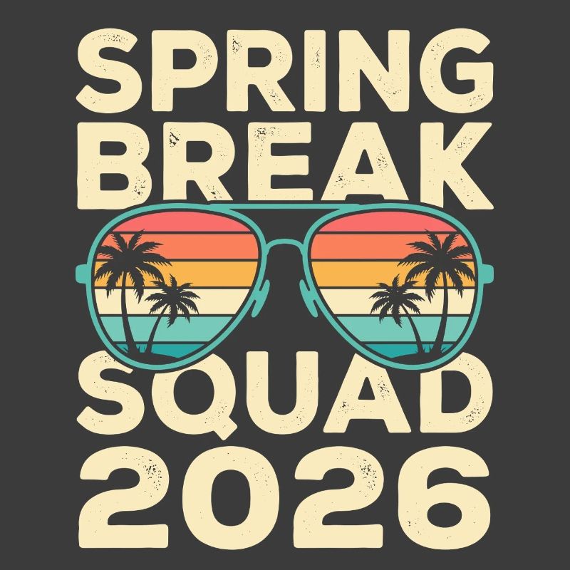 Spring Break Squad 2026 Retro Palmen Design