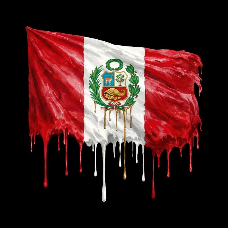 Schmelzende Peru-Flagge Kunst