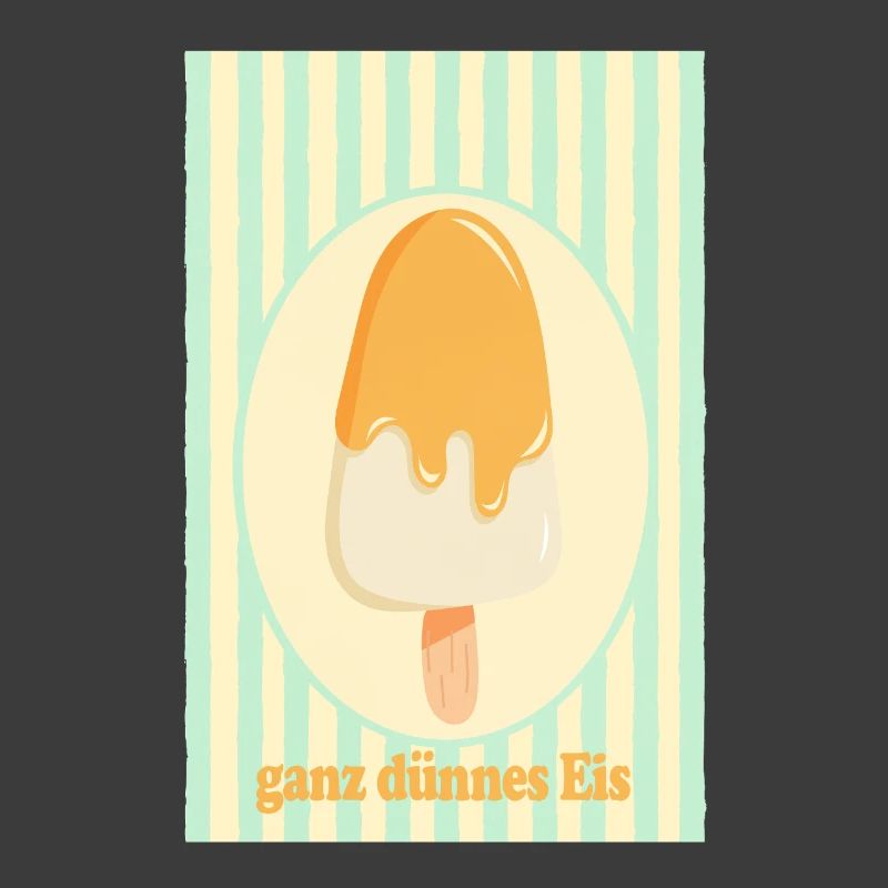 Ganz dünnes Eis Retro Sommer Eis Design