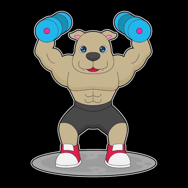 Hund Bodybuilder Hanteln Bodybuilding