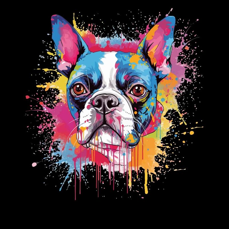 Color Splash Boston Terrier-Porträt