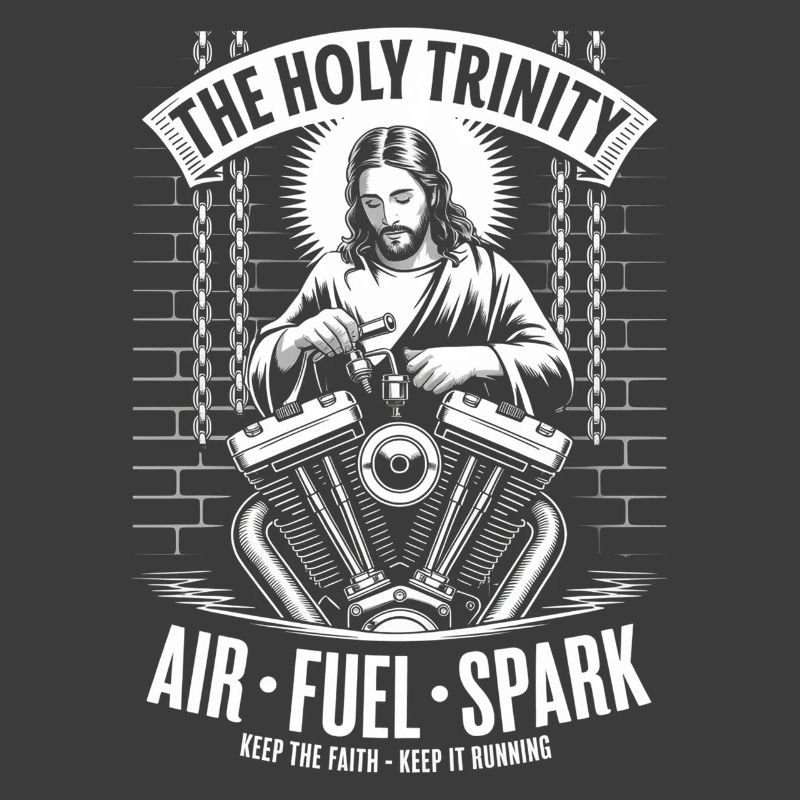 Holy Trinity Motorcycle Engine Art
