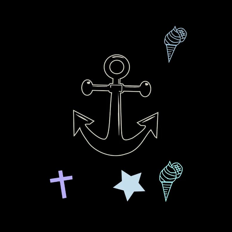 Maritim Anker Kreuz Eiscrem