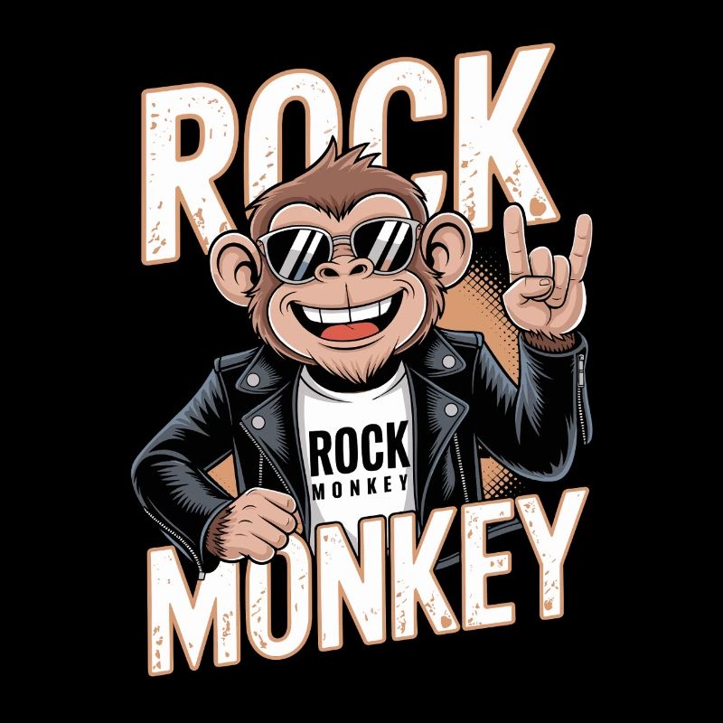  Rock Monkey Affe Rocker Sonnenbrille Lederjacke