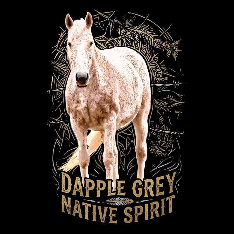 Dapple Grey Native Spirit Pferd Illustration