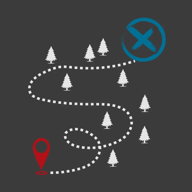 Carte d’aventure graphique de géocaching