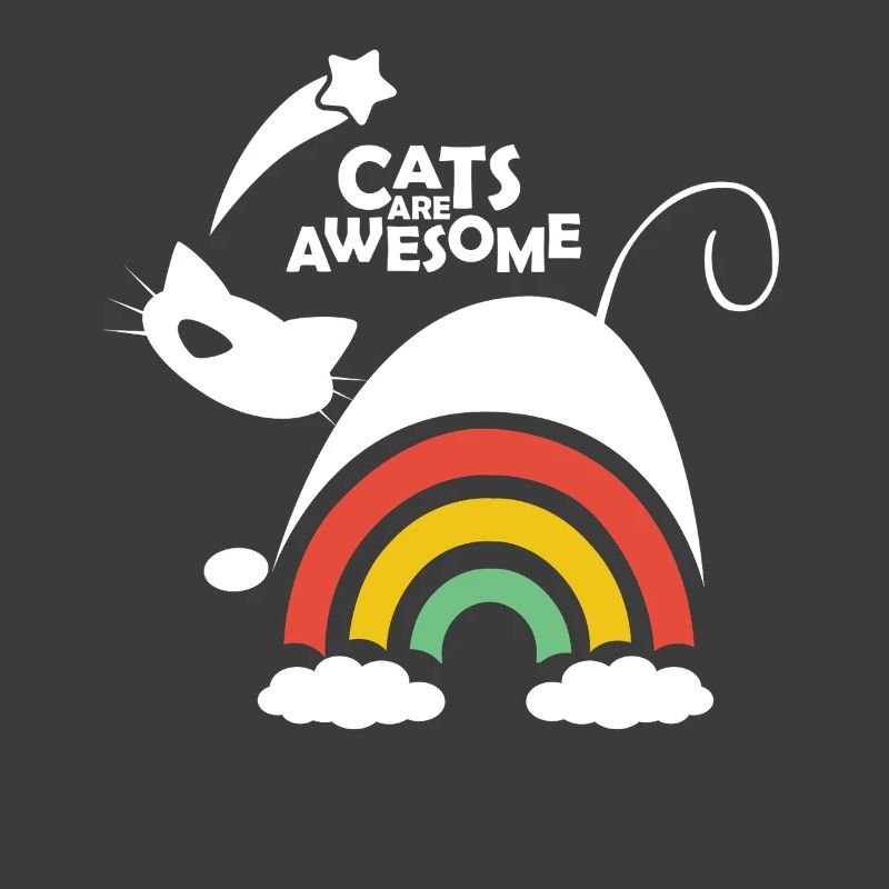 Cats Are Awesome Rainbow Cat Design