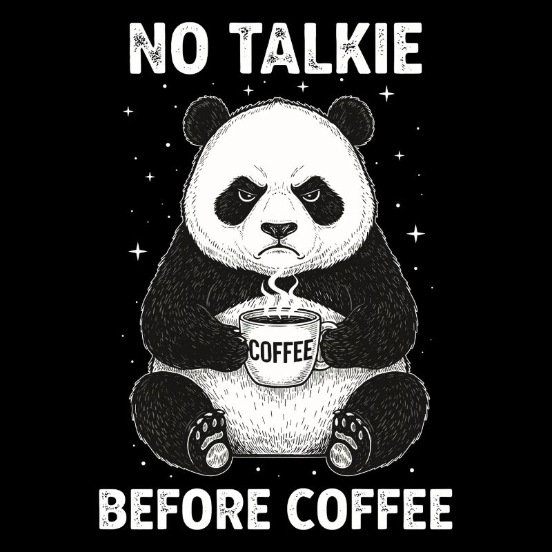 Pas de conversation devant un panda amateur de café