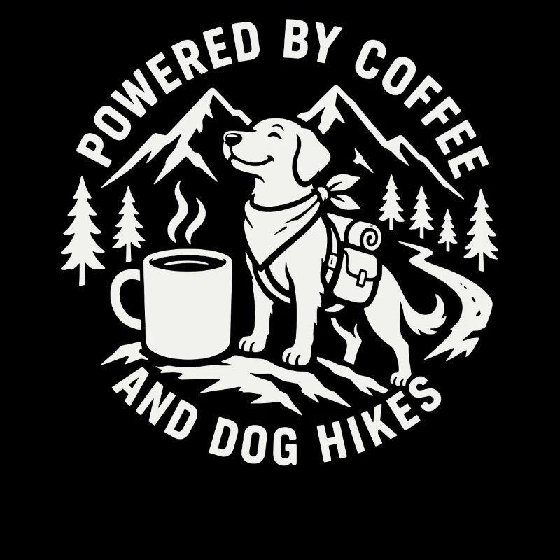 Powered By Coffee And Dog Hikes Design