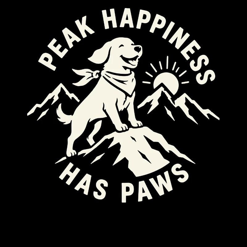 Le Peak Happiness a le design de randonnée Paws Dog