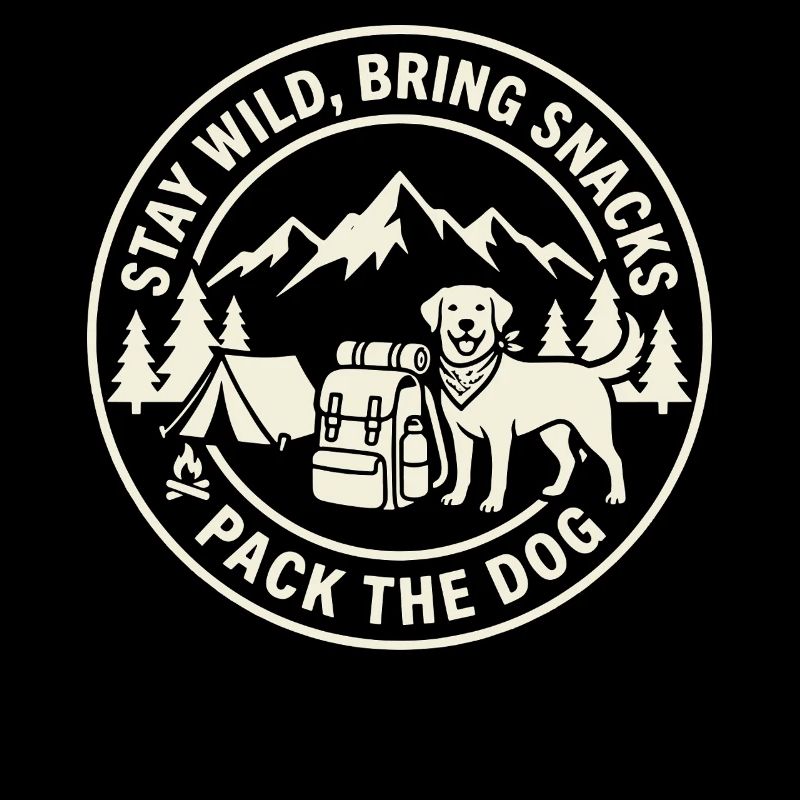 Bleib wild Bring Snacks Pack das Hundedesign