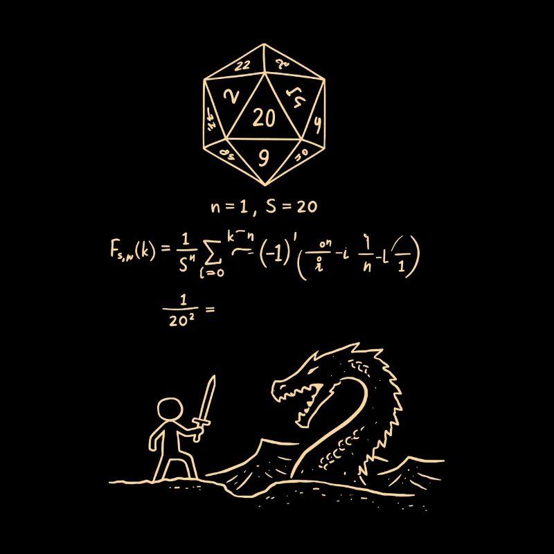 D20 Dice Probability Shirt RPG Nerd Math Fantasy