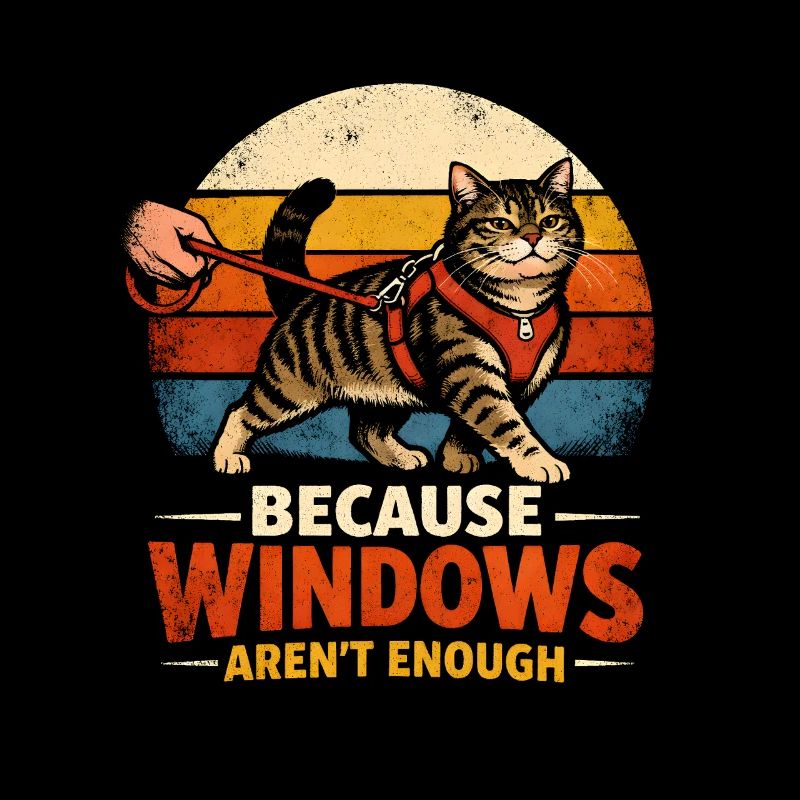 Windows are not enough | Cat on leash