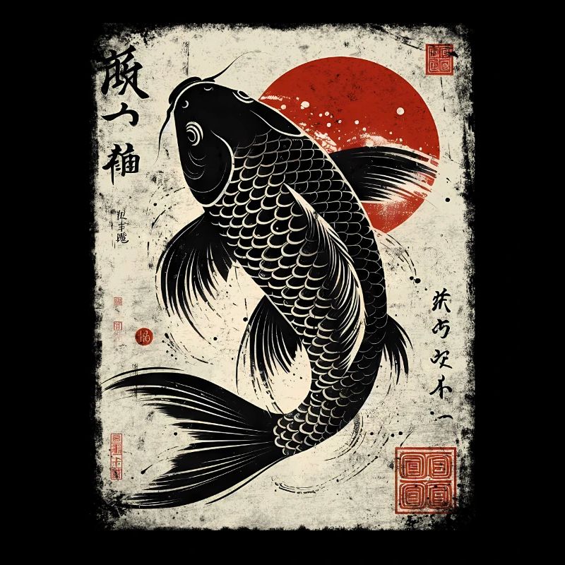 Koi Carp Japanese Art Zen Symbol