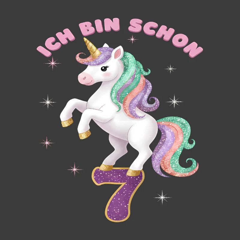 7. Geburtstag Einhorn Mädchen Ich bin schon 7