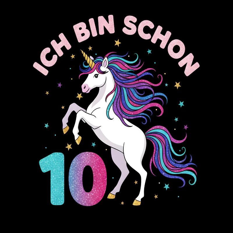 10. Geburtstag Einhorn Mädchen Ich bin schon 10