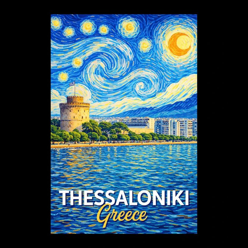 Thessaloniki Greece Starry Night