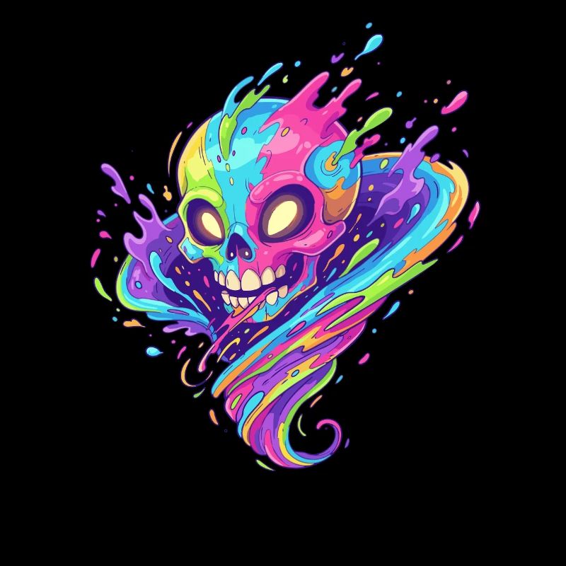 Neon Schädel Farbtaumel
