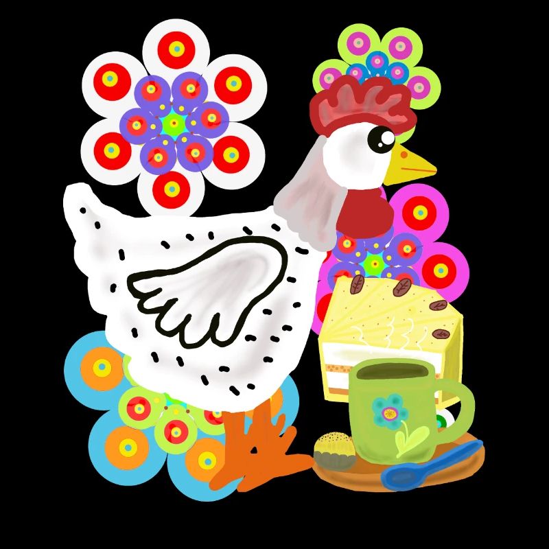Gâteau de poule, pause café Poulet café