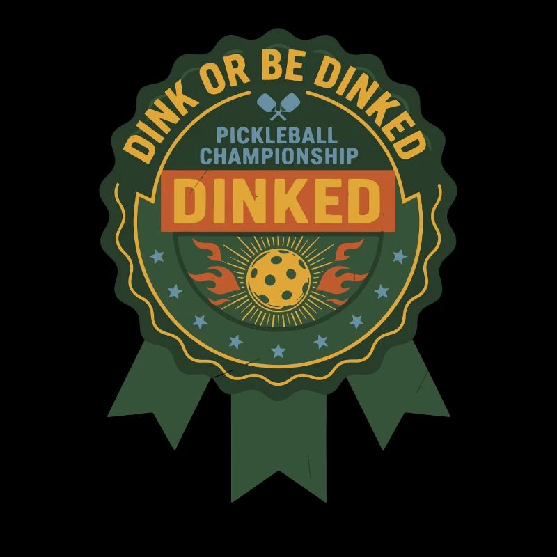 Pickleball-lustiger Spieler Dink Oder Werde Dinked