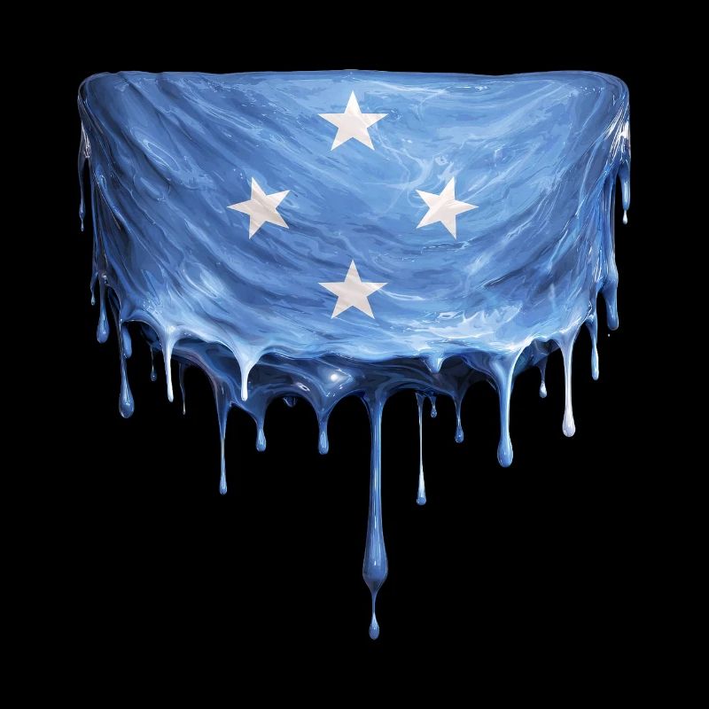 Drapeau dégoulinant de Micronésie