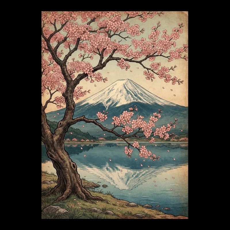 Kirschblüten am Mount Fuji