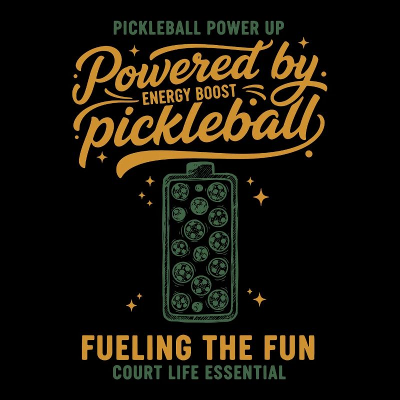 Pickleball Powered By Pickle Ball Funny Player