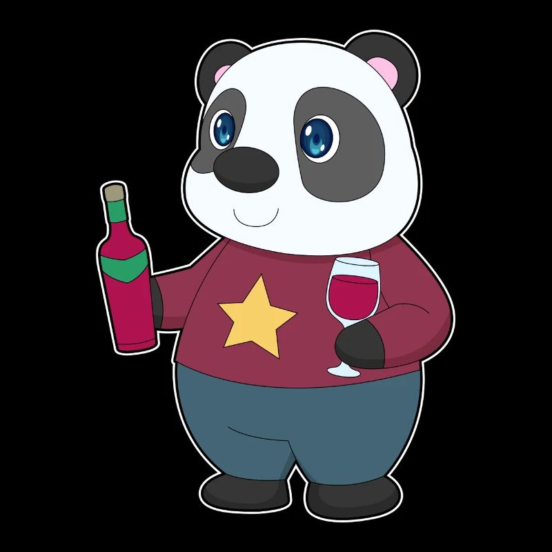 Panda Flasche Rotwein