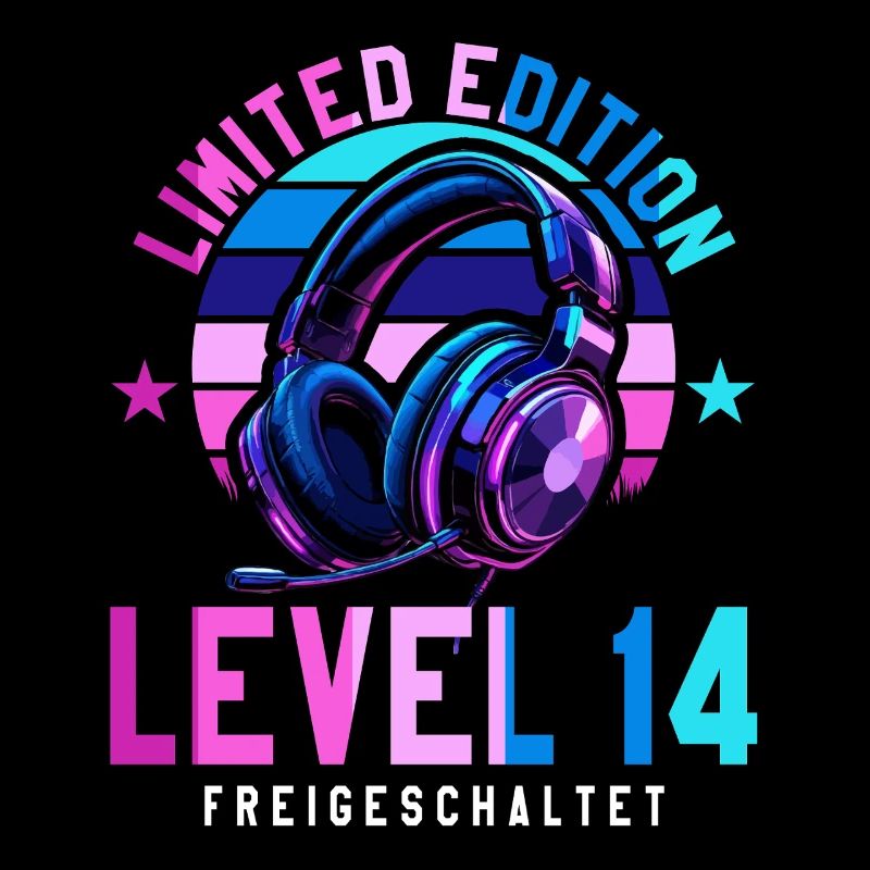 14. Geburtstag Junge Mädchen Gaming Level 14 Jahre